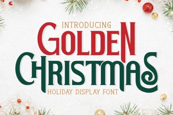 Golden Christmas Font for Holiday and Seasonal Designs