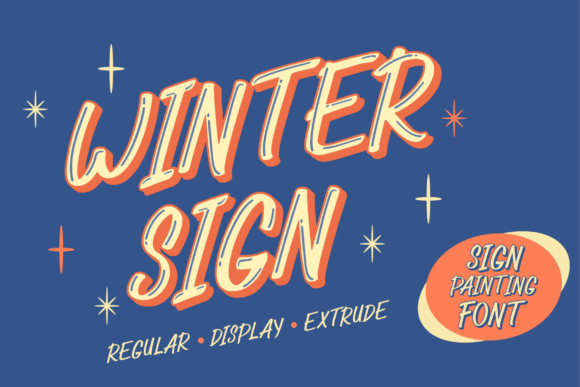 Winter Sign Font for Vintage-Inspired Craft Projects